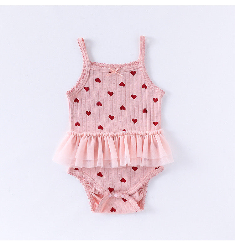 Heart sheer romper