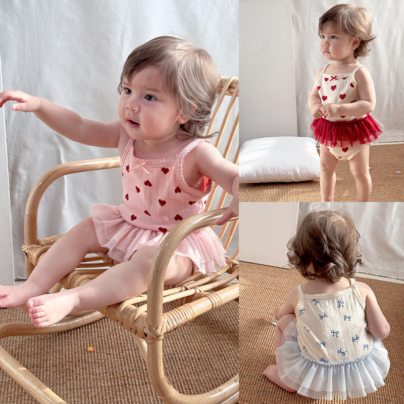 Heart sheer romper