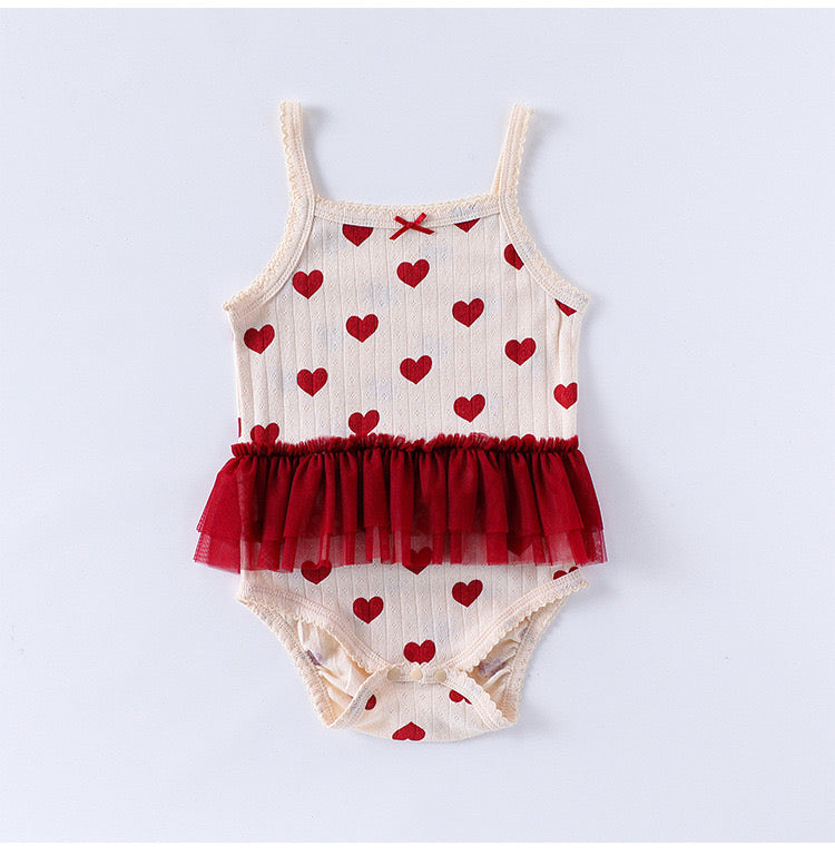 Heart sheer romper
