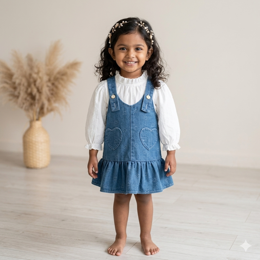 Denim pinafore dress