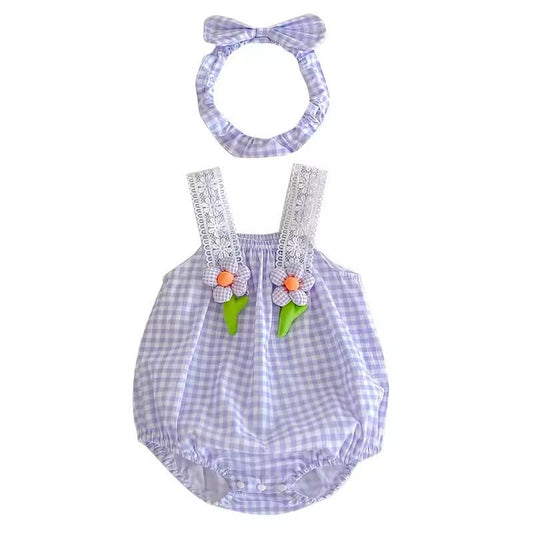 Lace flower romper/Dress