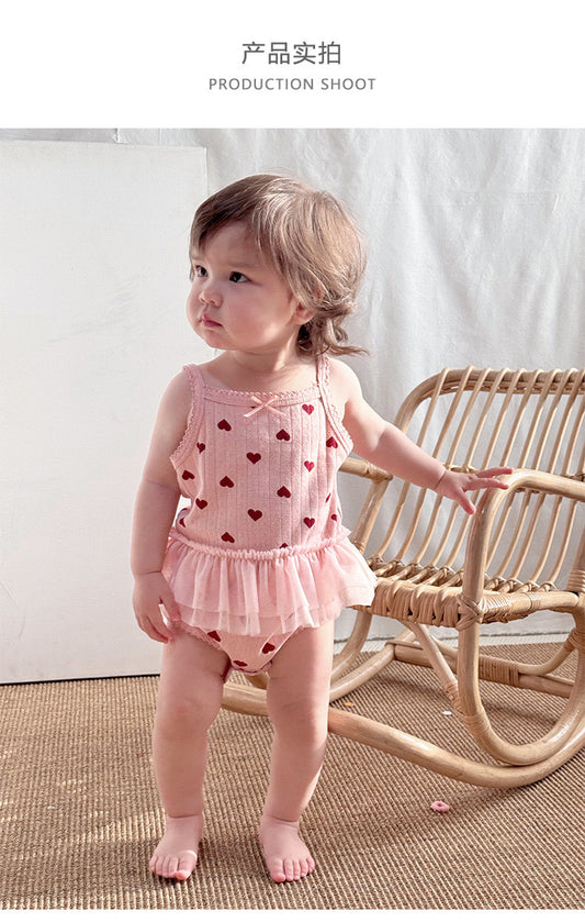 Heart sheer romper