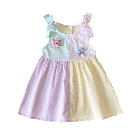 Block bunny & mushroom dress