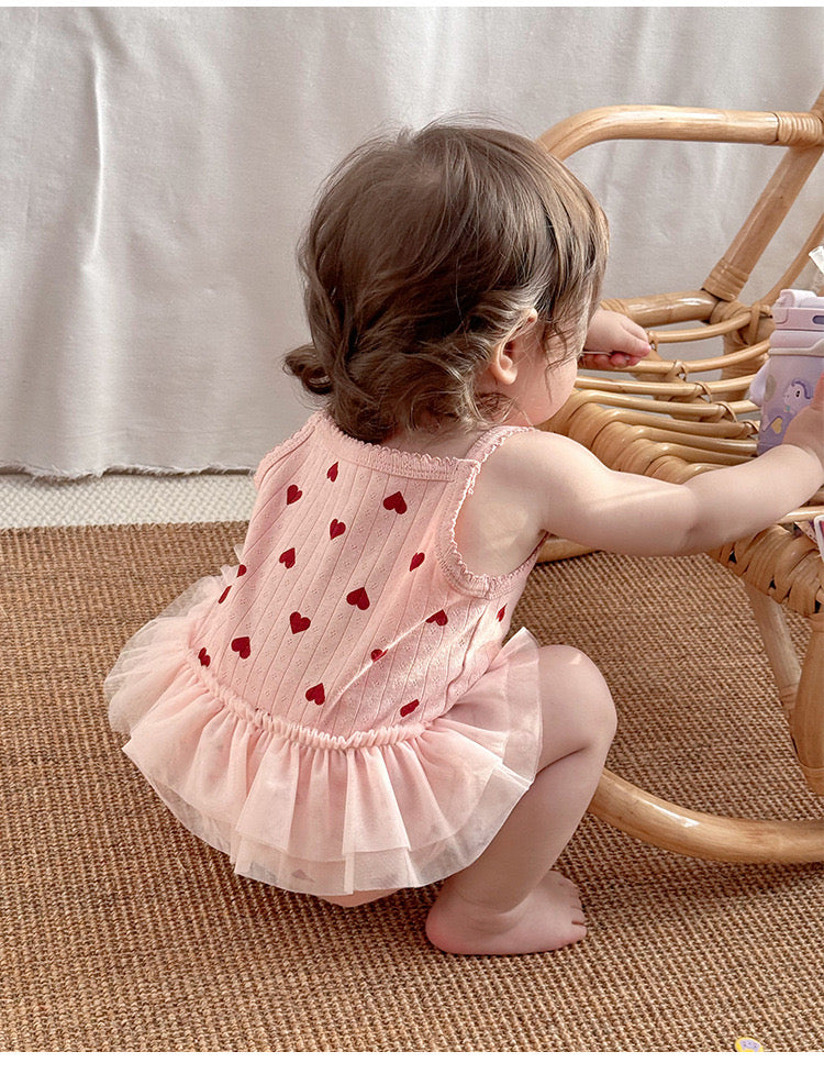 Heart sheer romper