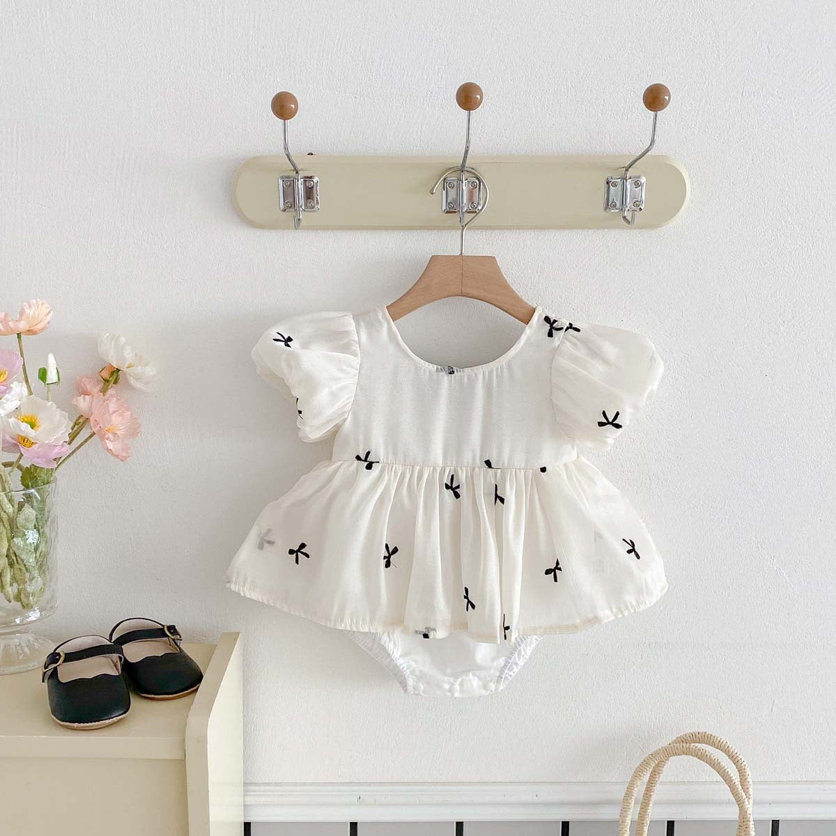 Bow tie romper dress