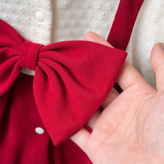 Red bow romper