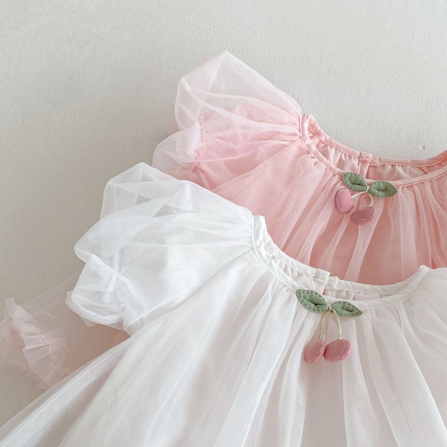 Cherry sheer romper dress
