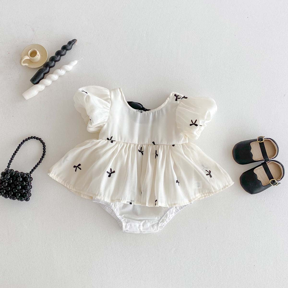 Bow tie romper dress