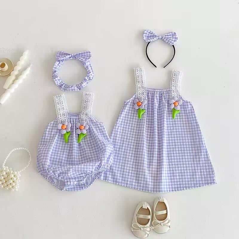 Lace flower romper/Dress
