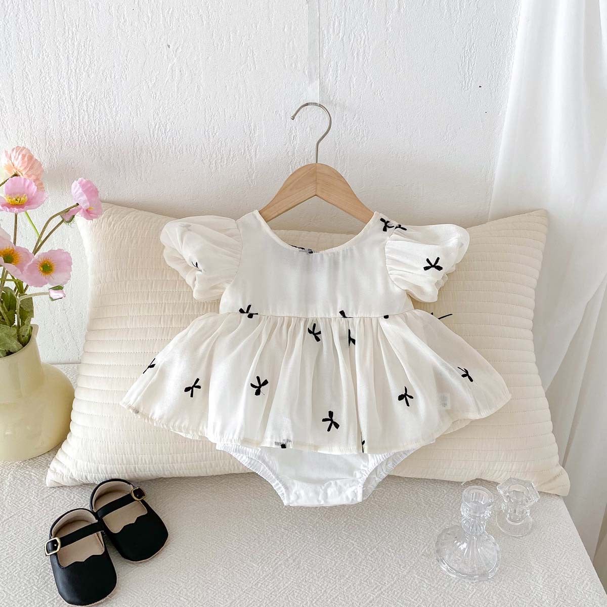 Bow tie romper dress