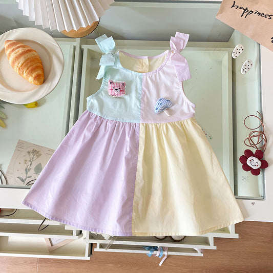 Block bunny & mushroom dress