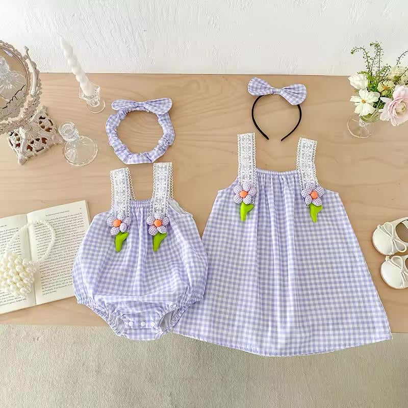 Lace flower romper/Dress