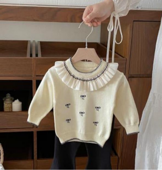 Bow knit sweatshirt