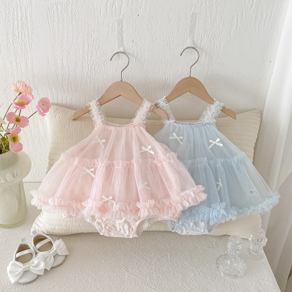 Berry bow tulle dress