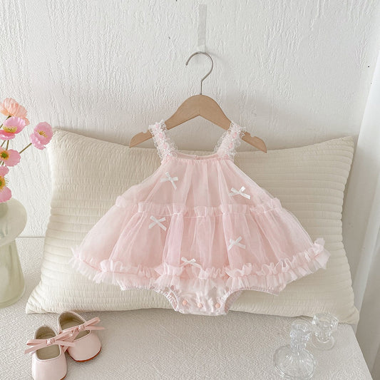 Berry bow tulle dress