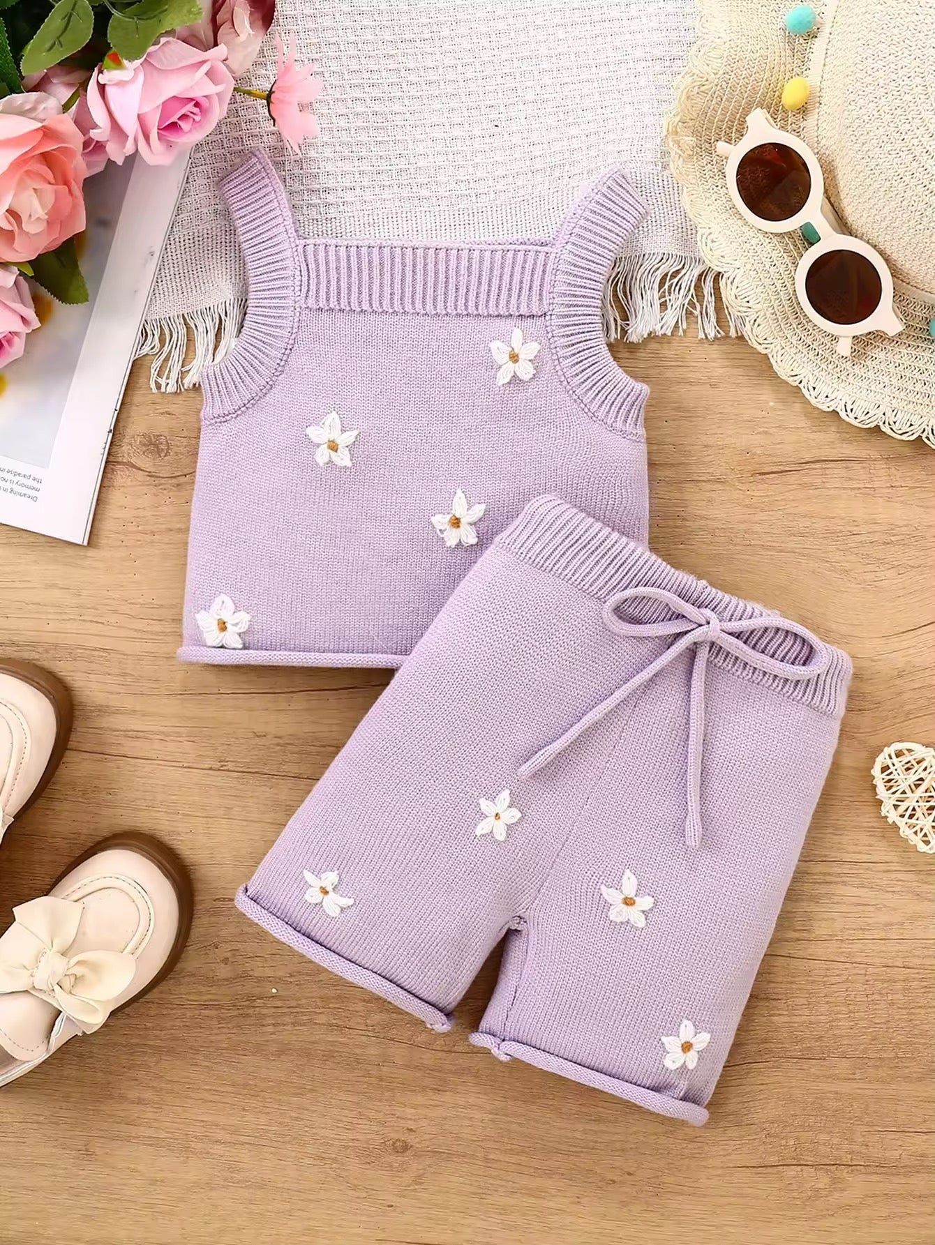 Laven flower knit set
