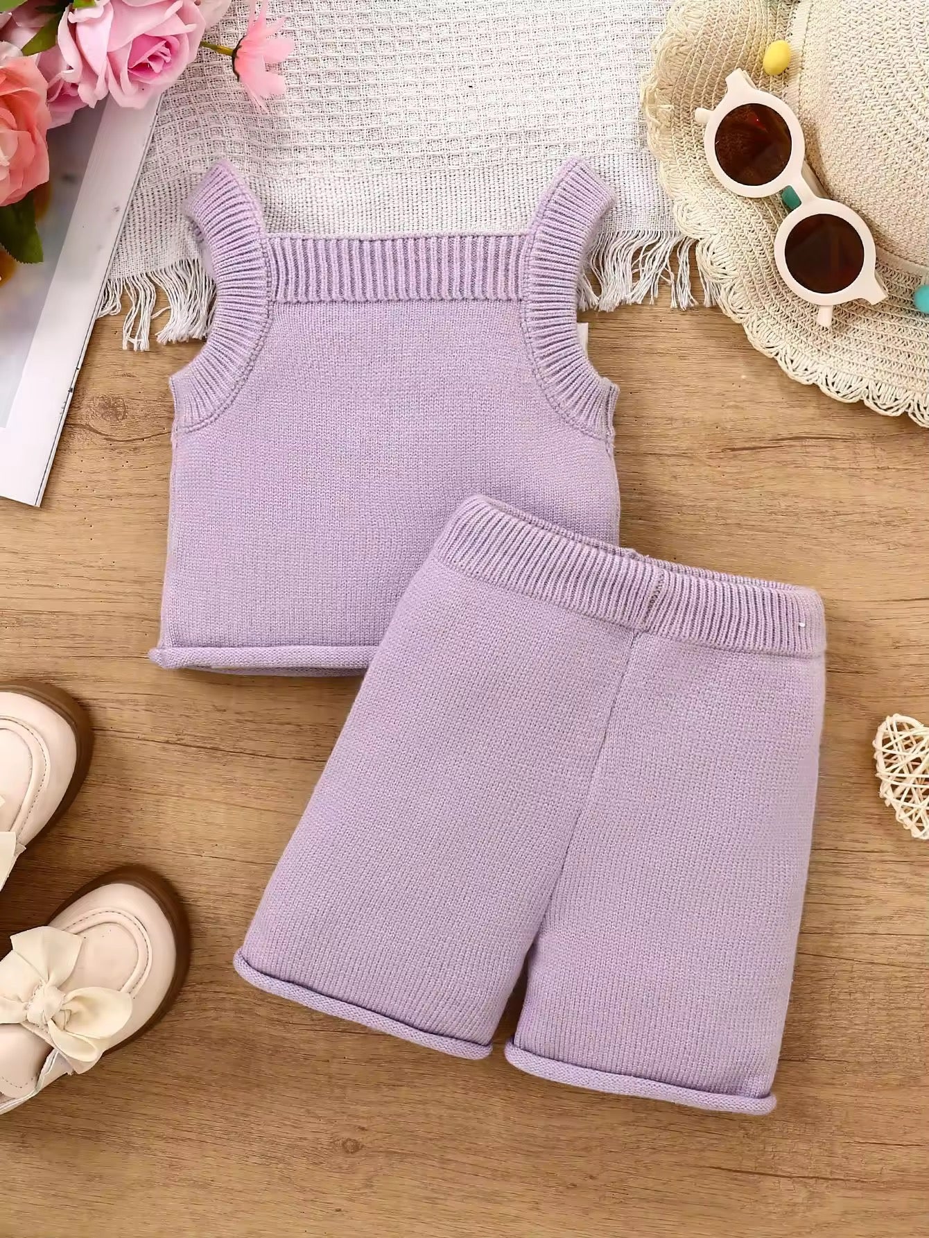 Laven flower knit set
