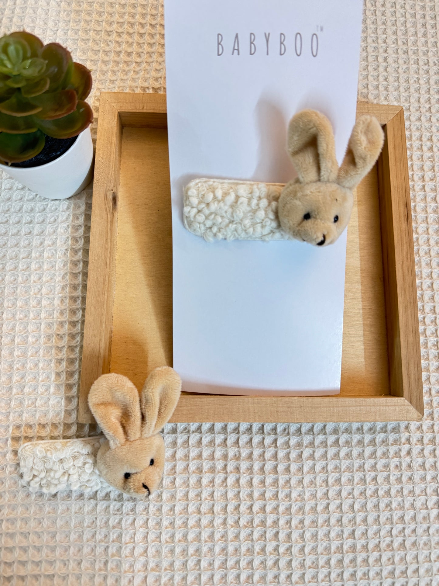 Furry bunny hair clip