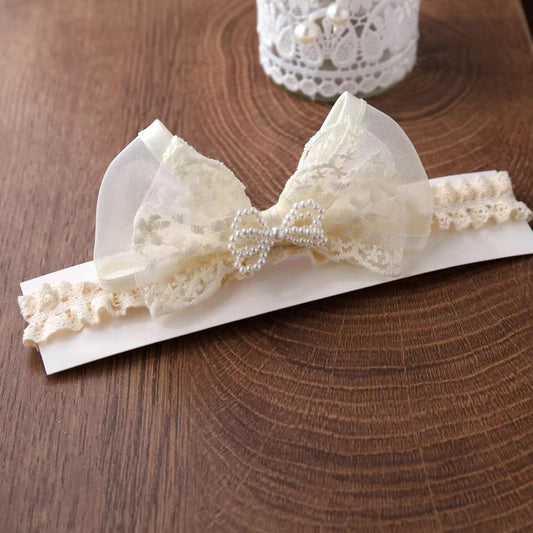 Pearl bow head band
