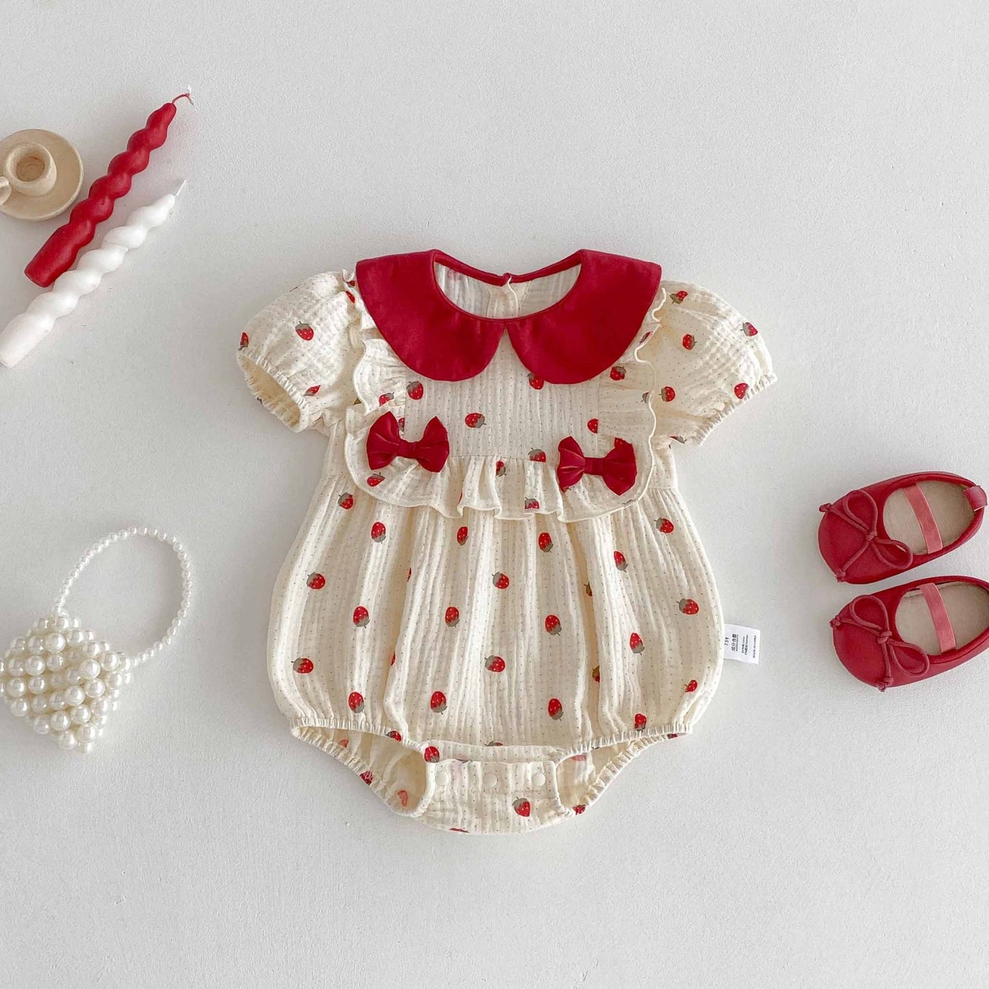 Berry bow romper