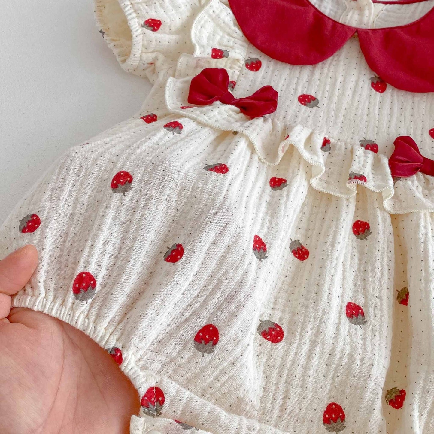Berry bow romper
