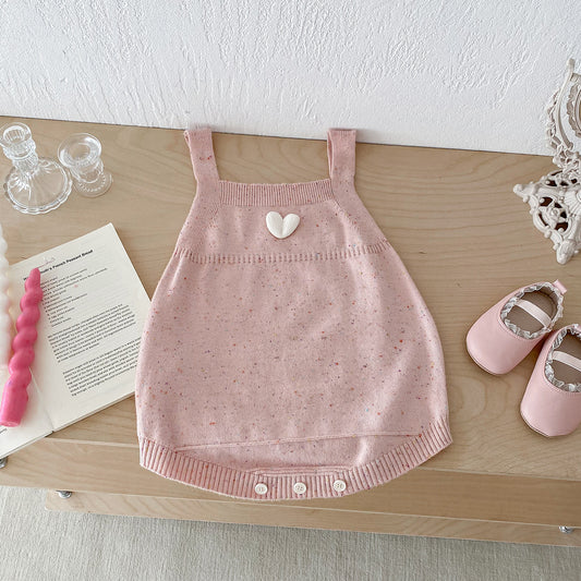 Heart knit romper