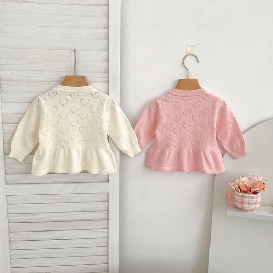 Heart bow cardigan