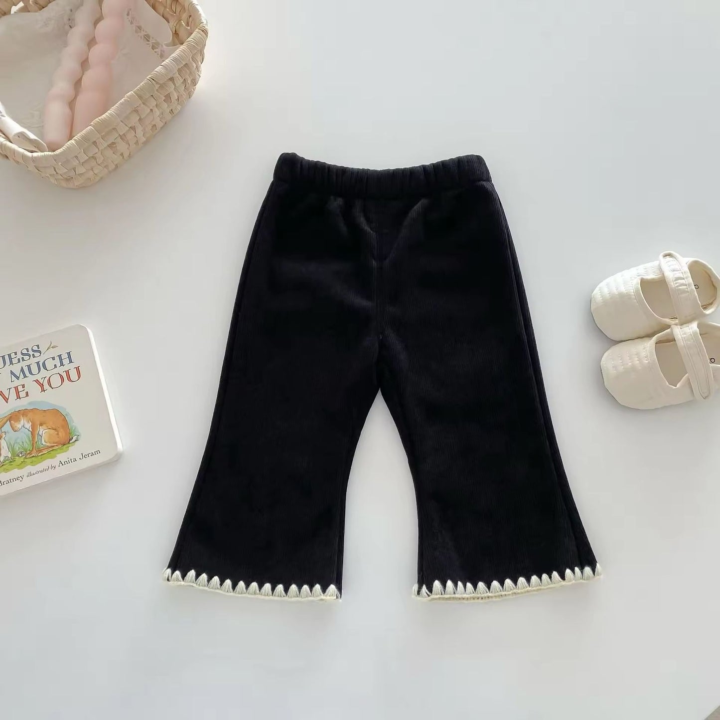 Crochet hem wide pant
