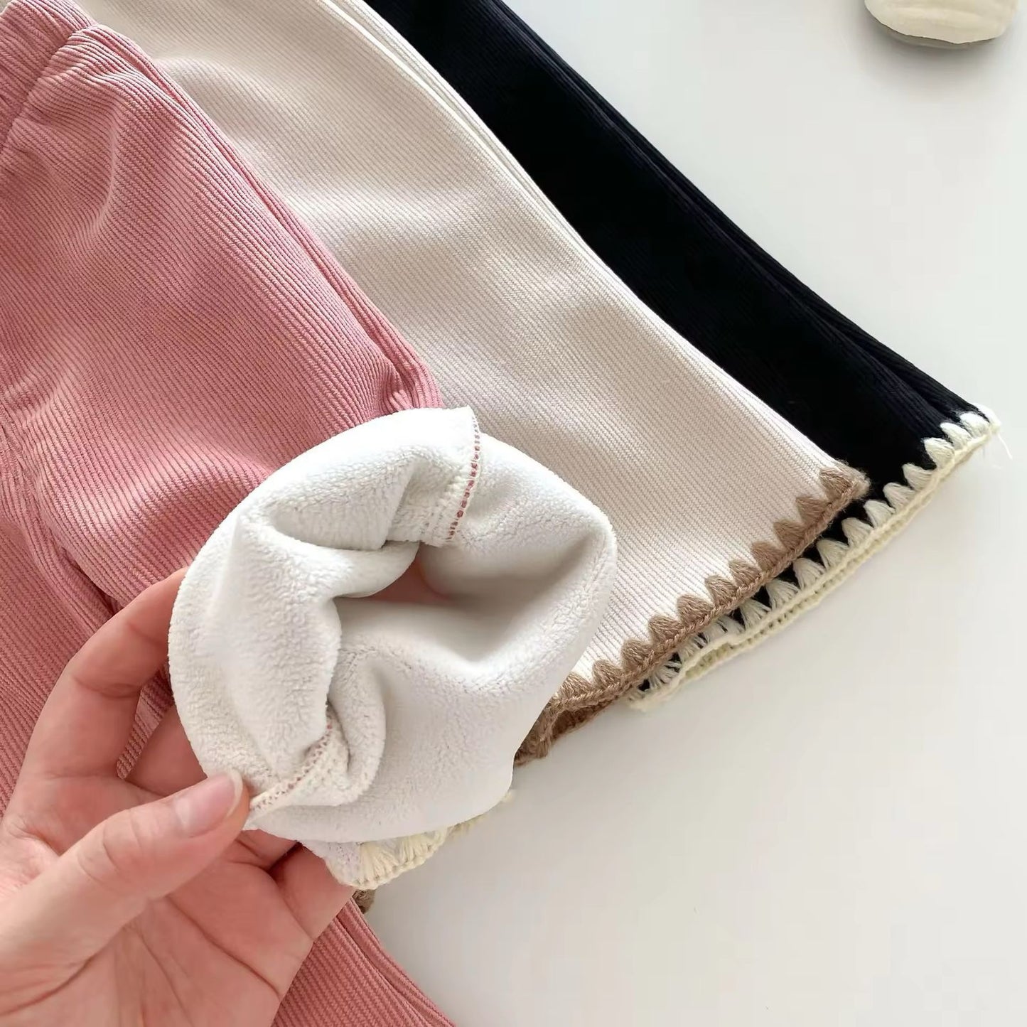 Crochet hem wide pant