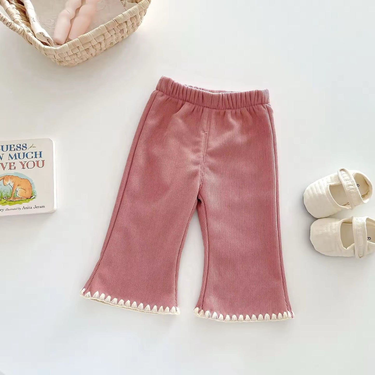 Crochet hem wide pant