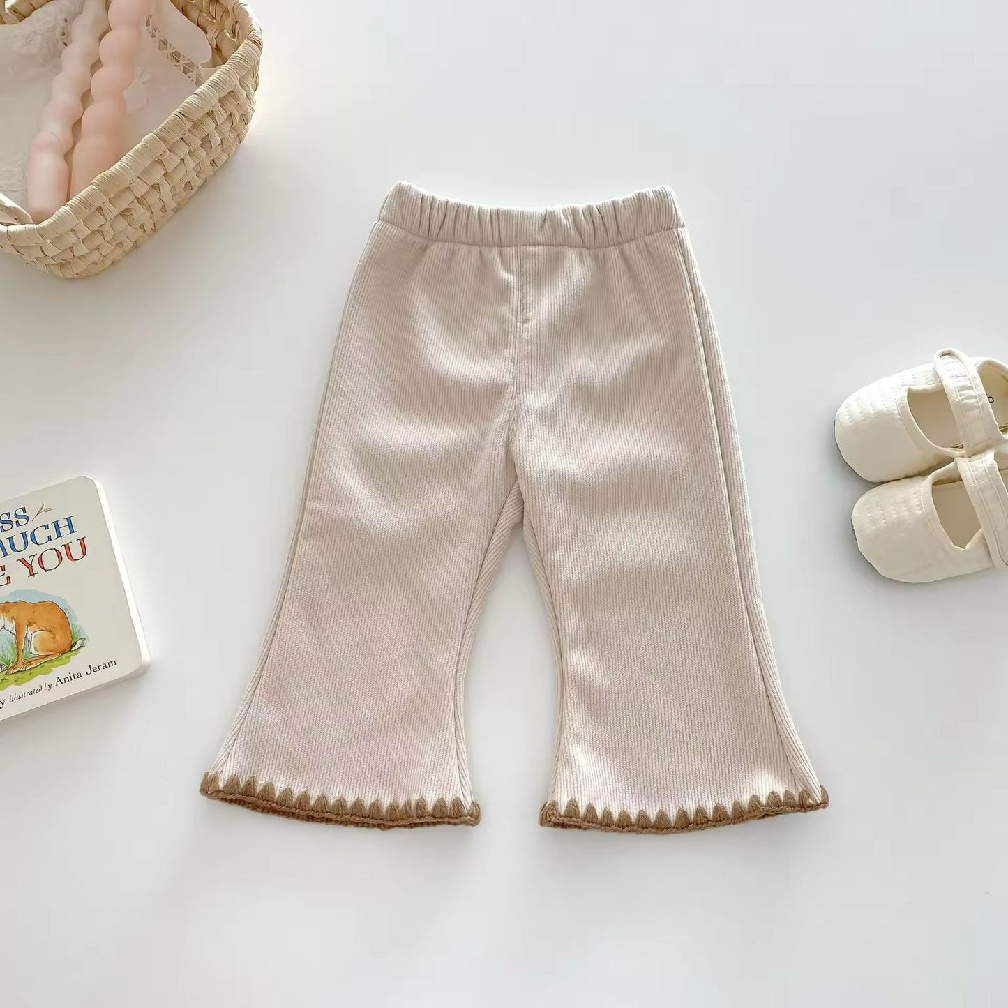 Crochet hem wide pant