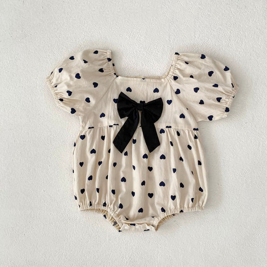 Heart bow romper