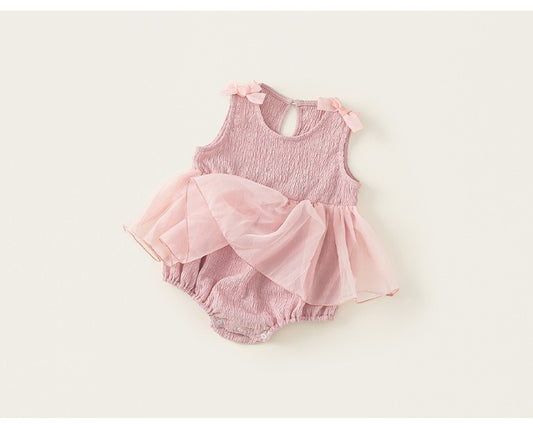 Grizzly bow romper dress