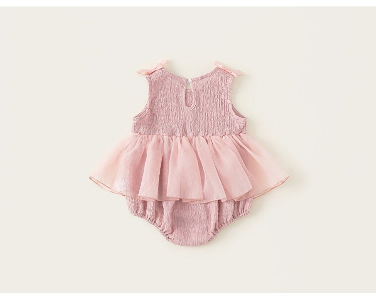 Grizzly bow romper dress