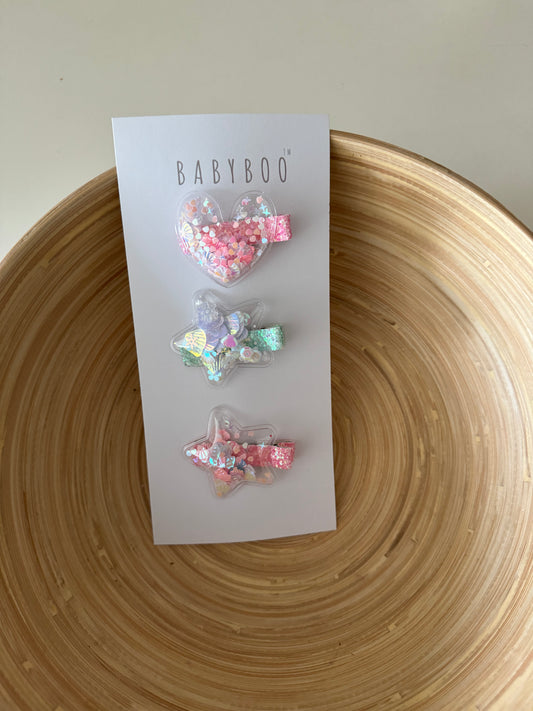 Heart/Star Clip set