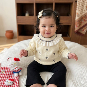 Bow knit sweatshirt