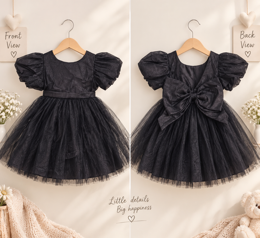 Black bow tulle dress