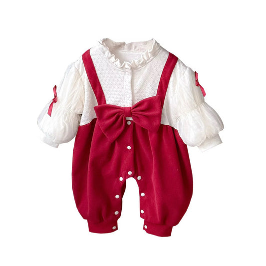 Red bow romper