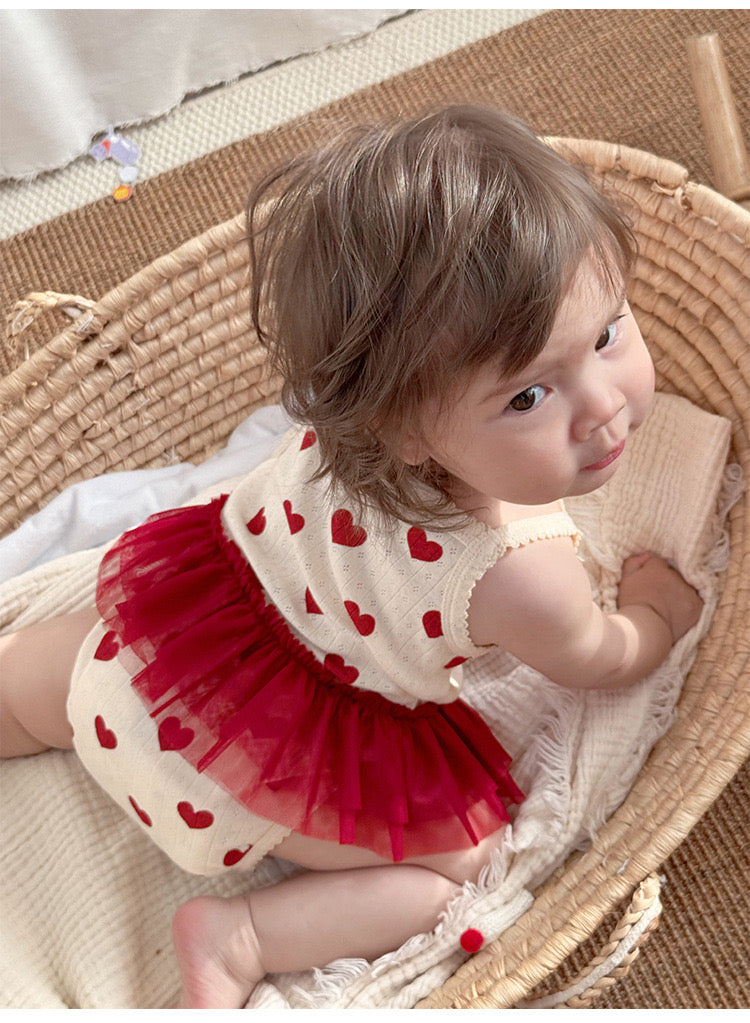 Heart sheer romper