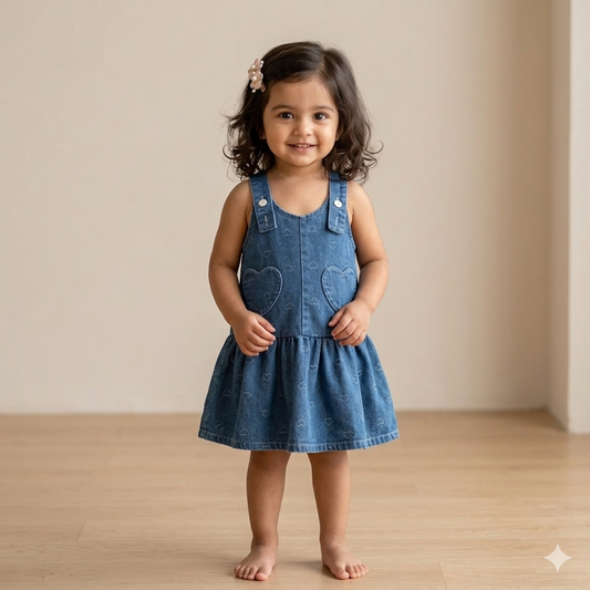 Denim pinafore dress