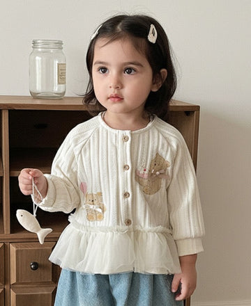 Bow teddy knit top