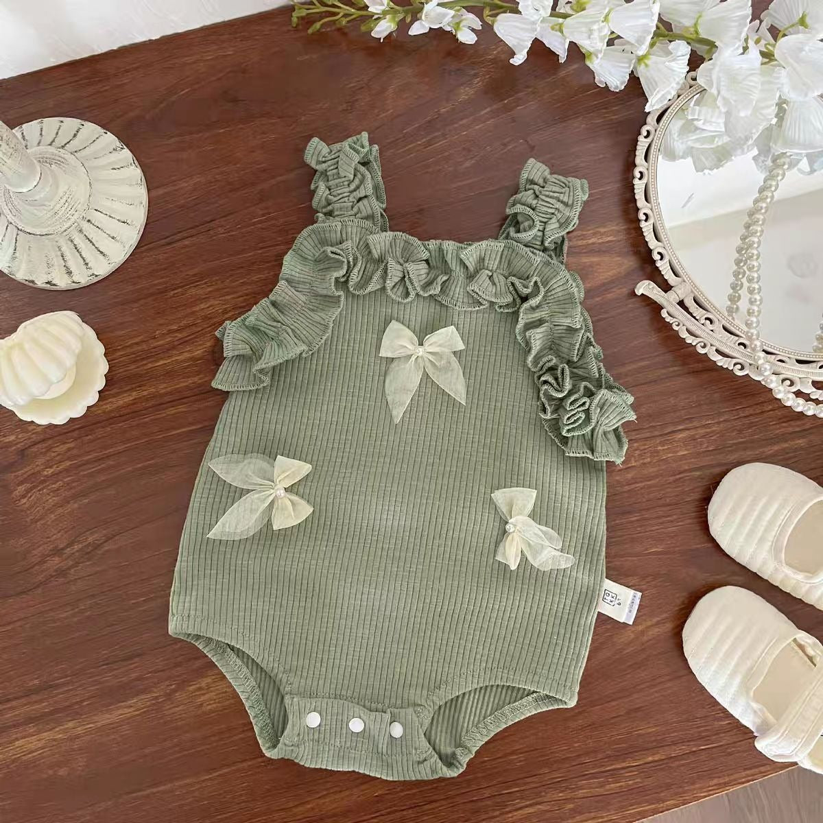 Bow frill romper