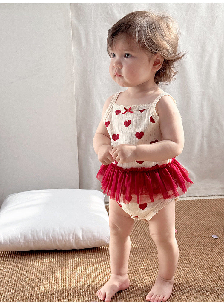 Heart sheer romper
