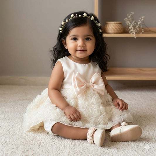 Rozy bow romper dress