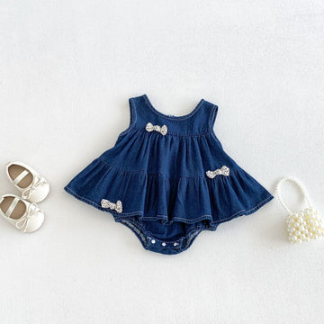 Denim bow dress