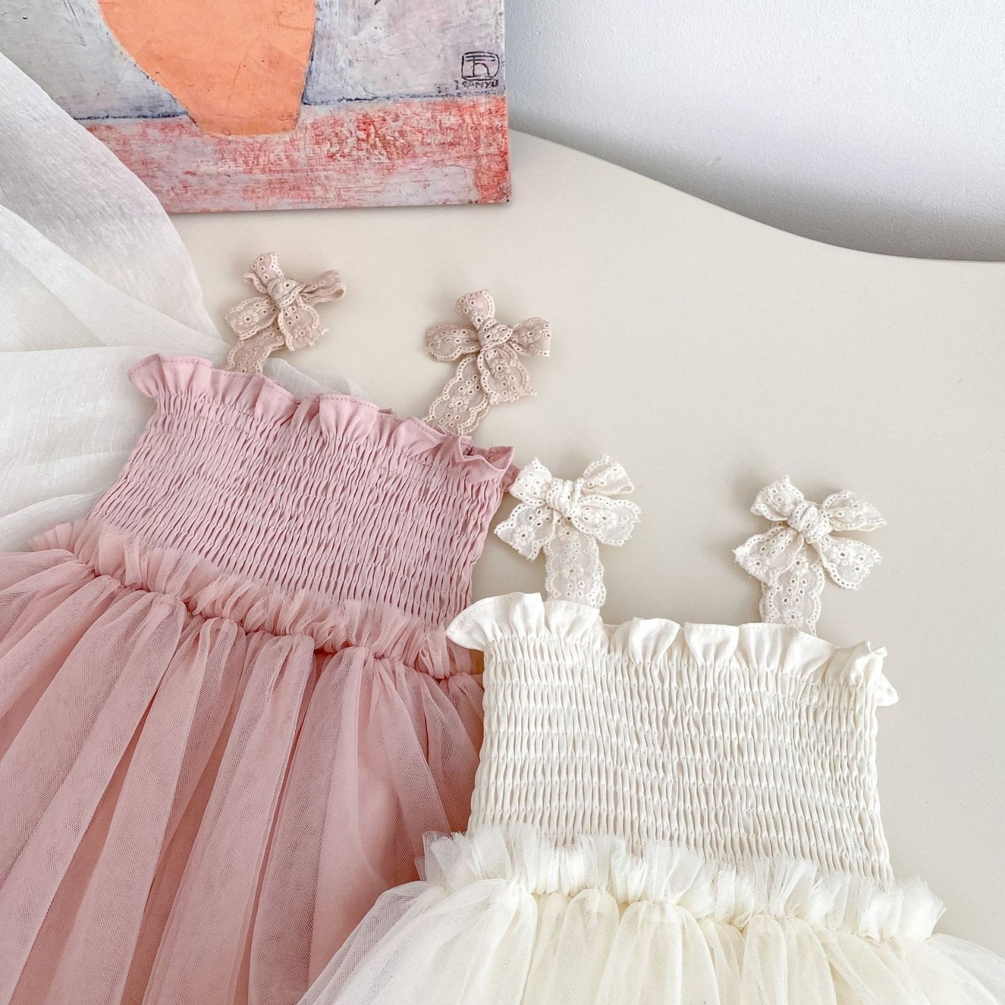 Janet bow tulle dress