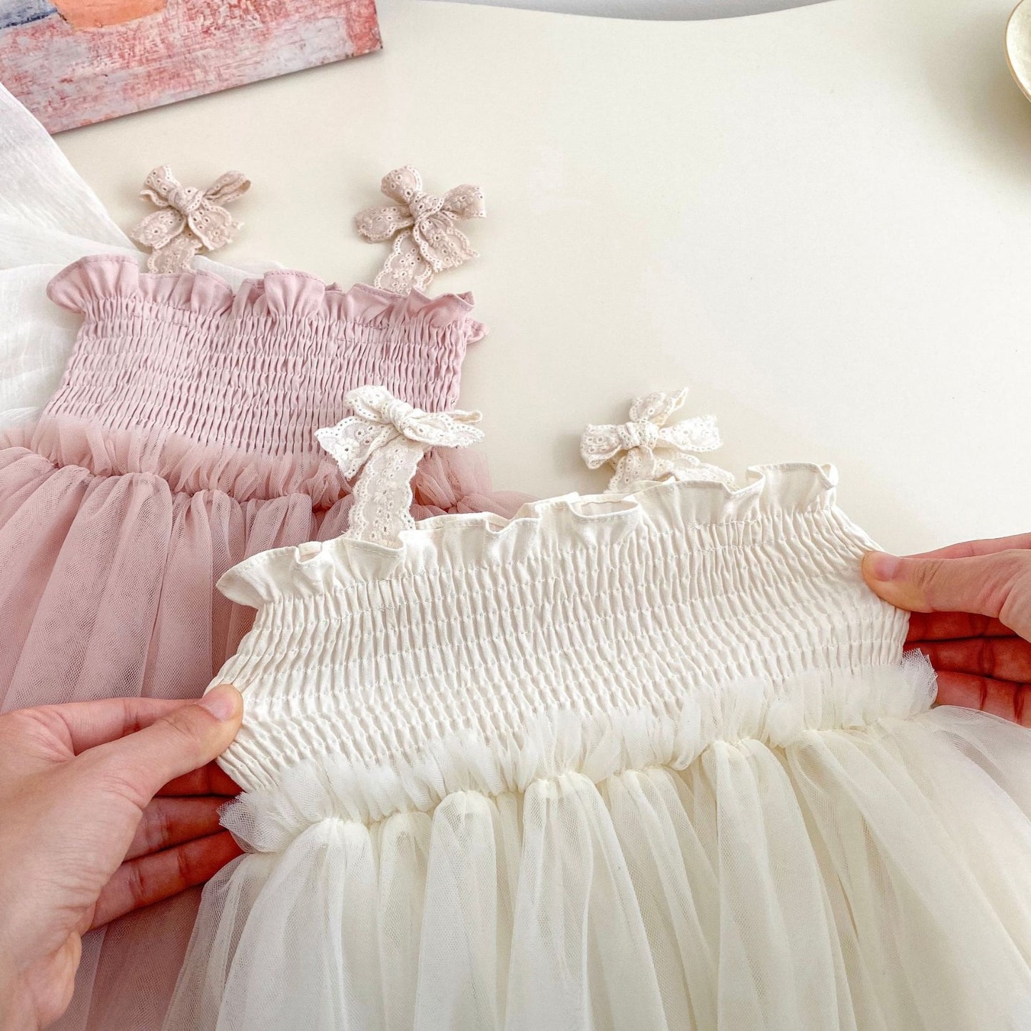 Janet bow tulle dress