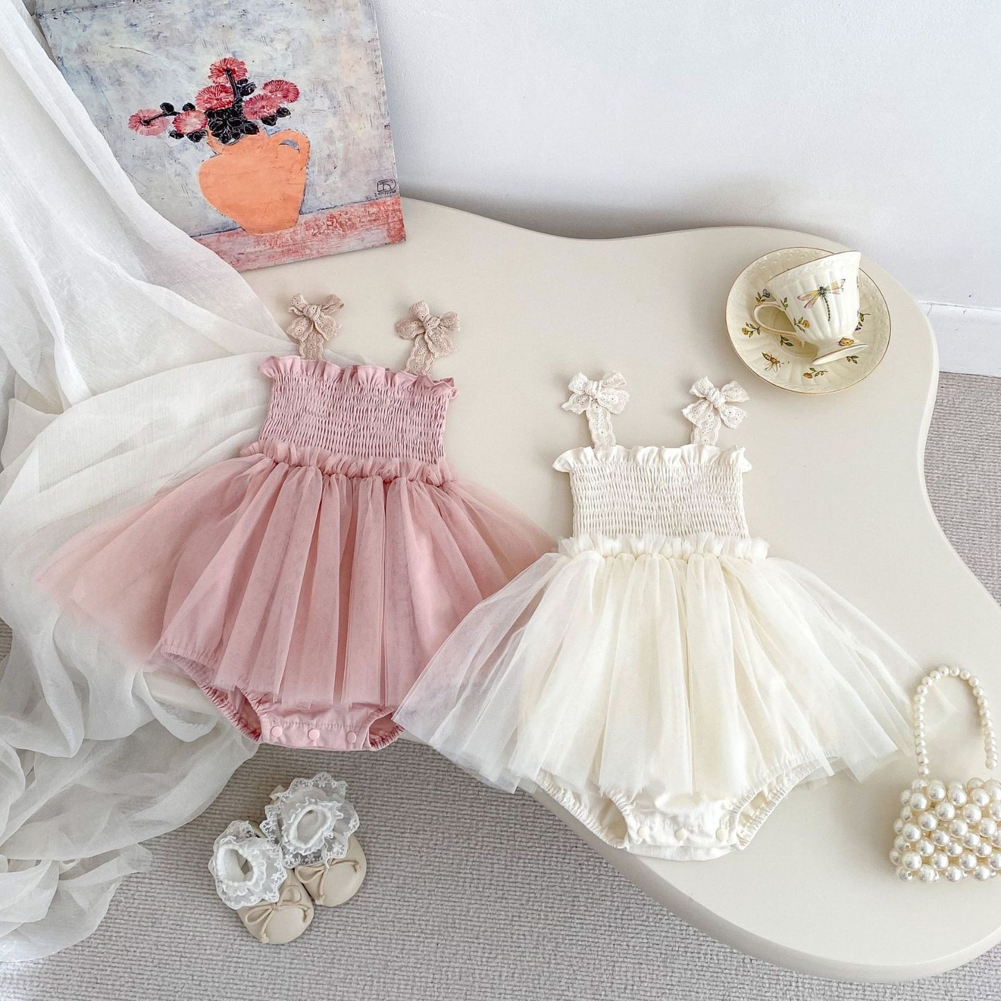 Janet bow tulle dress