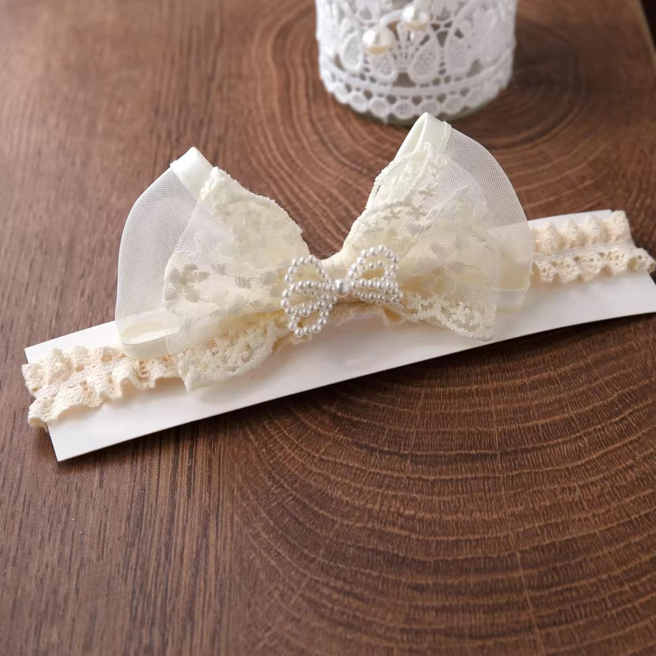 Pearl bow head band