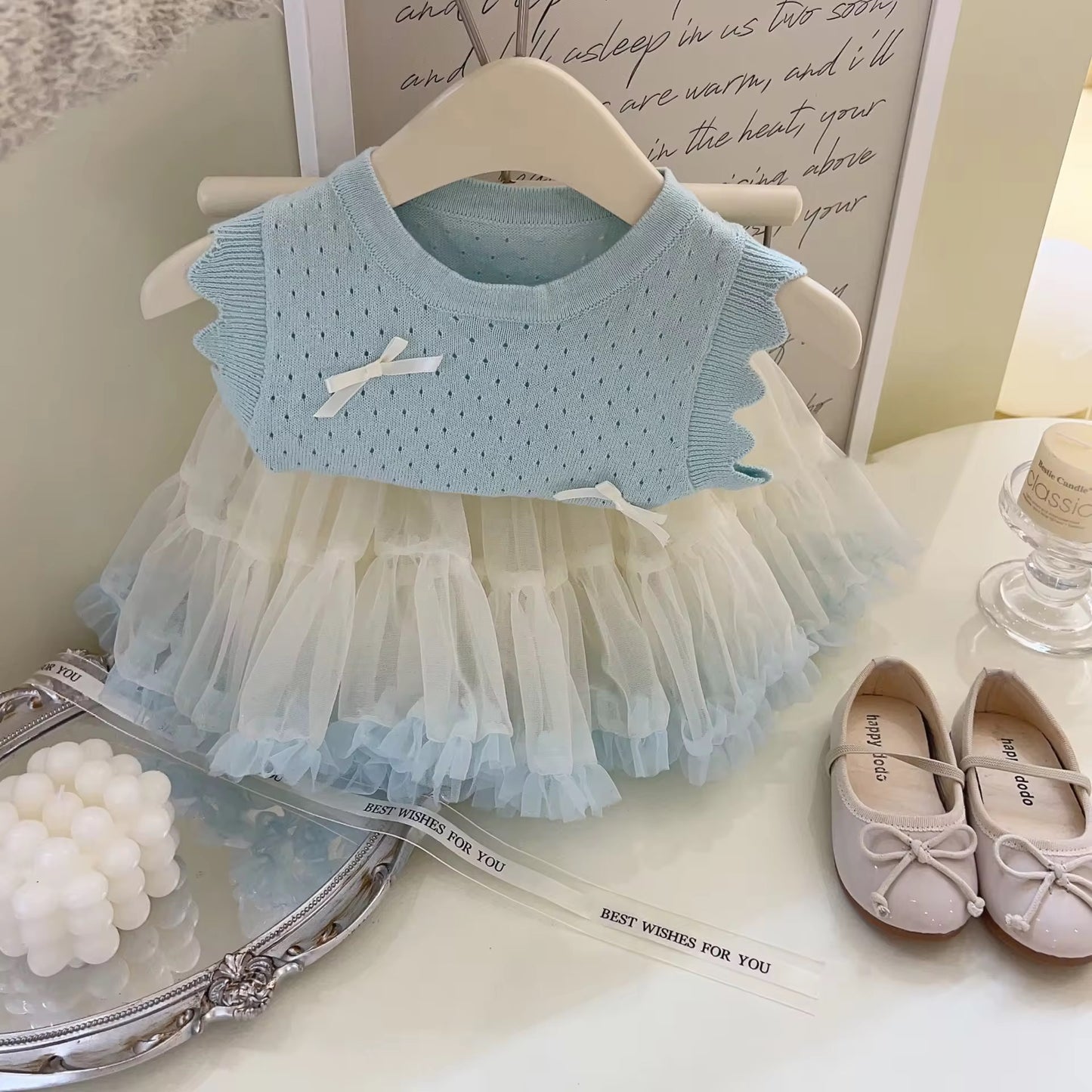 Scallo knit tulle set